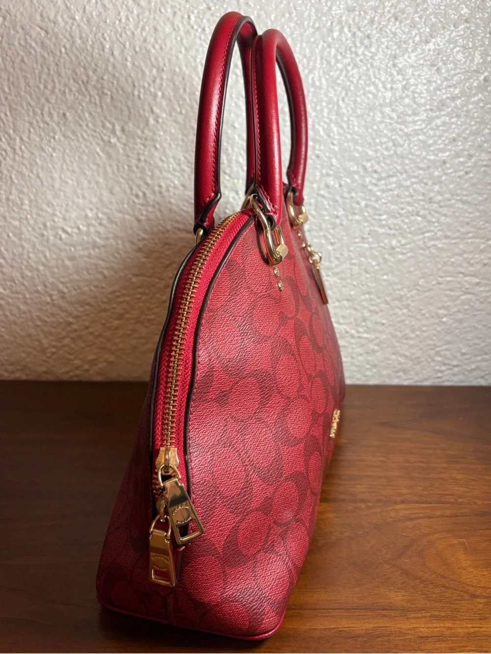 Coach 2558 Katy Satchel In Signature Canvas Red